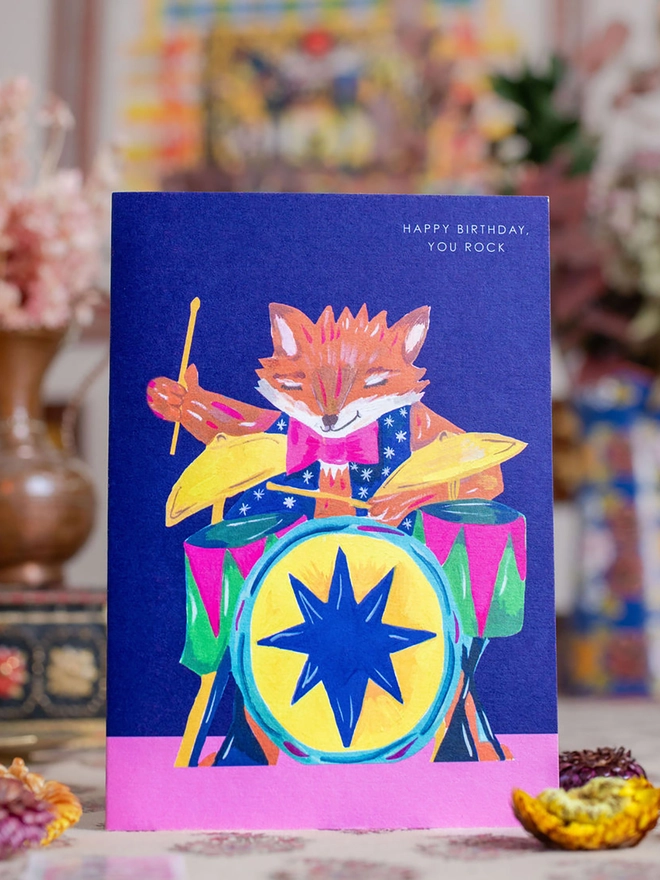 fox kids birthday card 