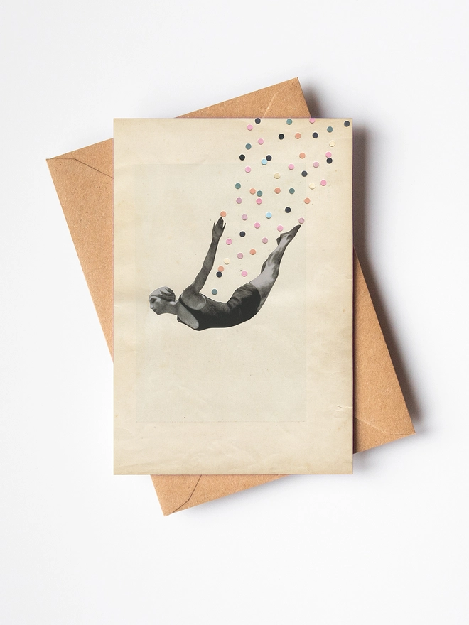 Swan Dive Portrait Greetings Card - The Star