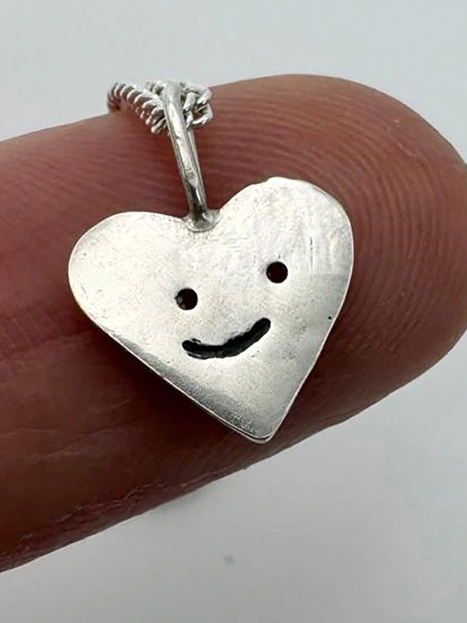 Happy Engraved Heart Necklace