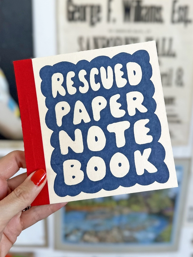 Natural rescued paper notebook