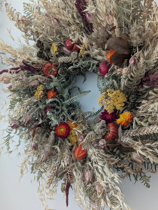 warm dried colour wreath