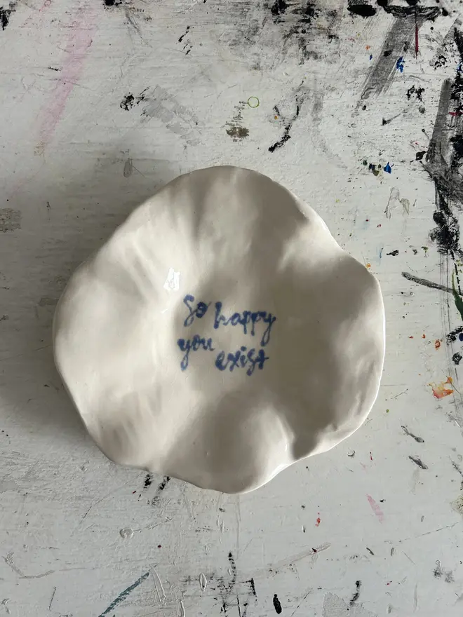 So Happy You Exist Mini Ceramic Plate - Lucy Deaner