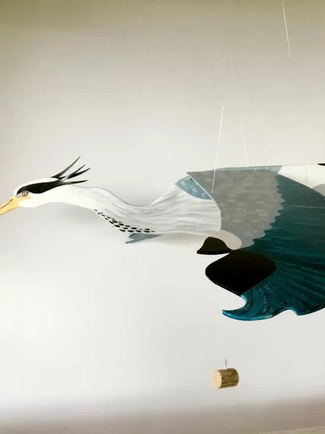 Side view of Heron to see the colours on the wings