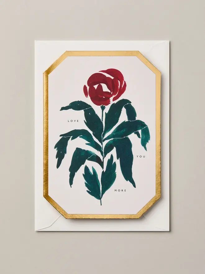 'Love You More' Botanical Mini Greeting Card