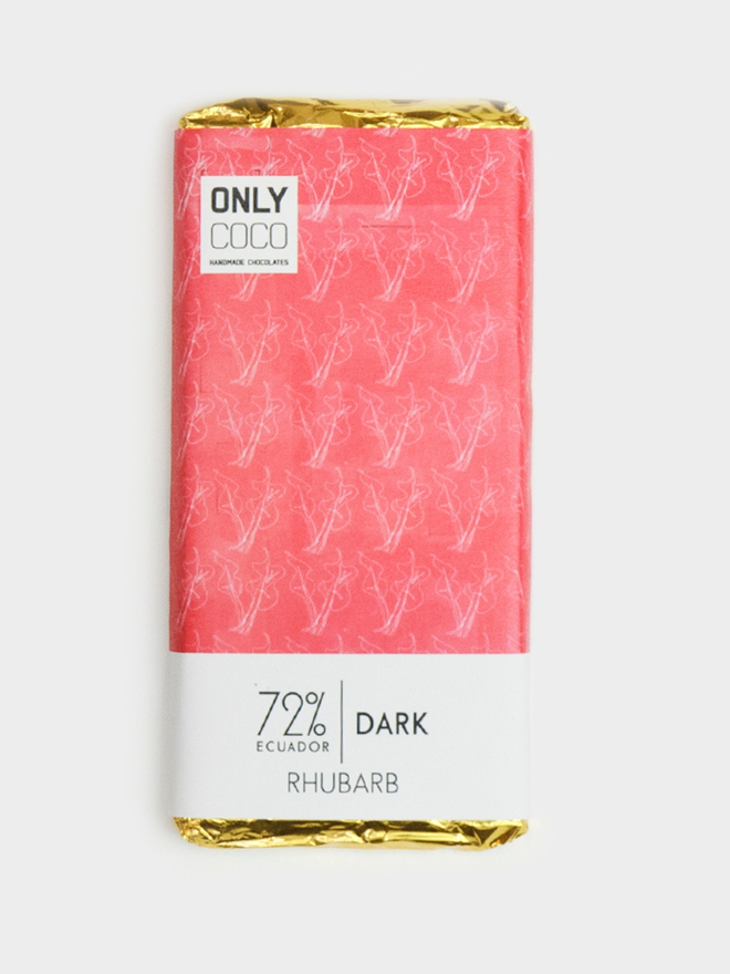 Rhubarb Dark Chocolate Bar - 72% Ecuadorian (1)