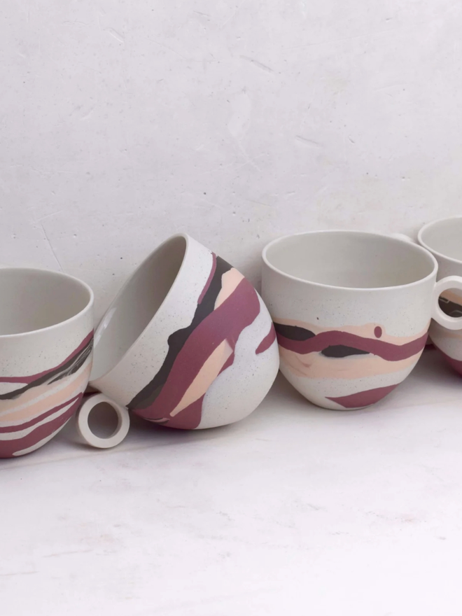 Dune Dreamlands Mug. A selection of mugs in the Dune Dreamlands collection, showing a variety of decoration.