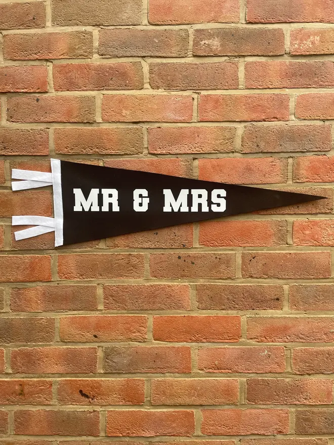 'Mr & Mrs' Wedding Felt Pennant Flag 