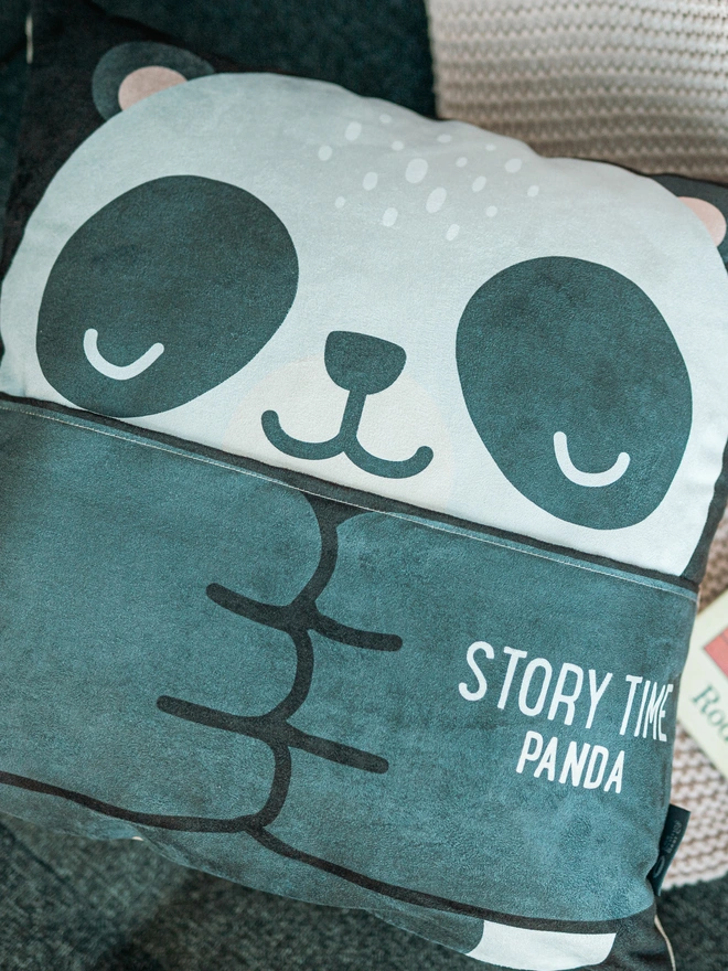 Hug and Fable Panda Bear Pocket Story Cushion