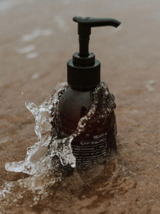 Alfriston Beard & Hair Shampoo. A bottle of shampoo.