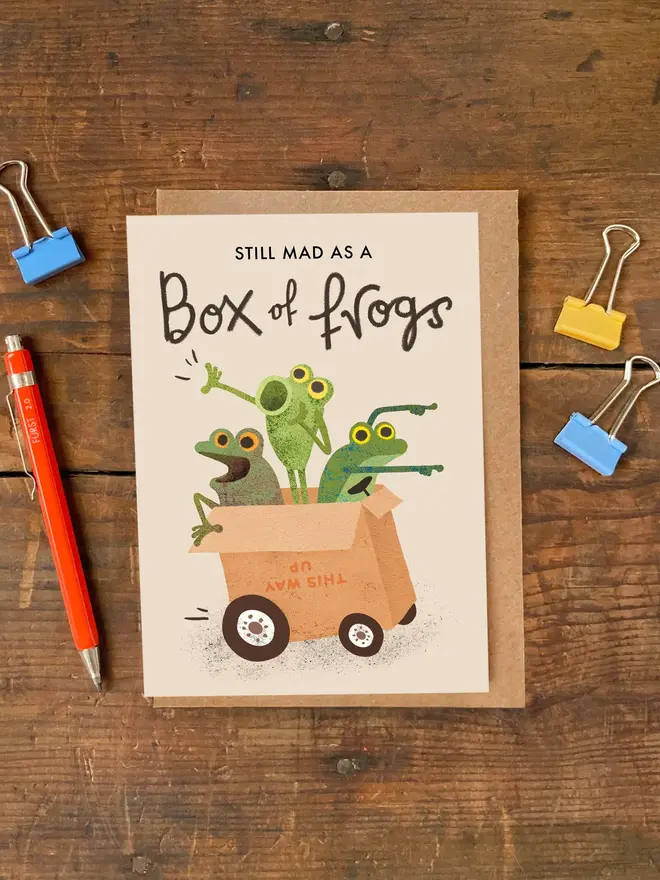box of frogs birthday card