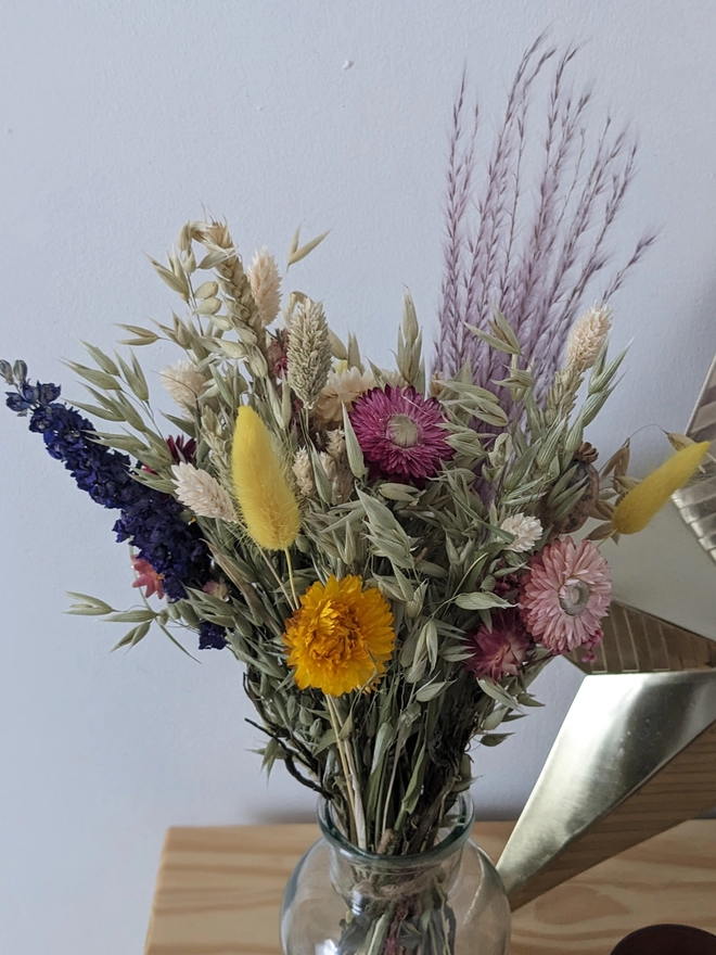 Everlasting dried flowers, natural dried flowers, bunny tails, pink flowers, dried flower bouquet, home , vase