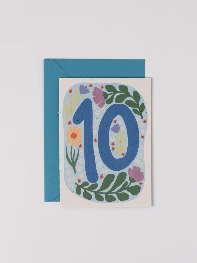 Plantable 10th Birthday Card