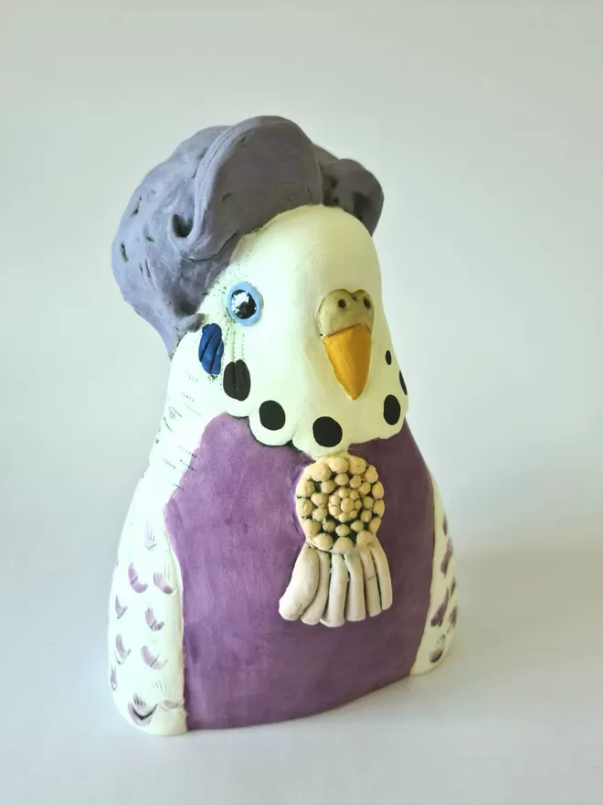 Mrs Slocombe the budgie Sculpture