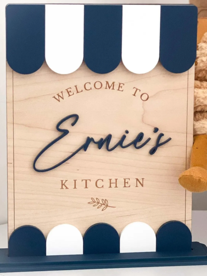 Kids Playroom Personalised Sign. A personalised sign in denim.