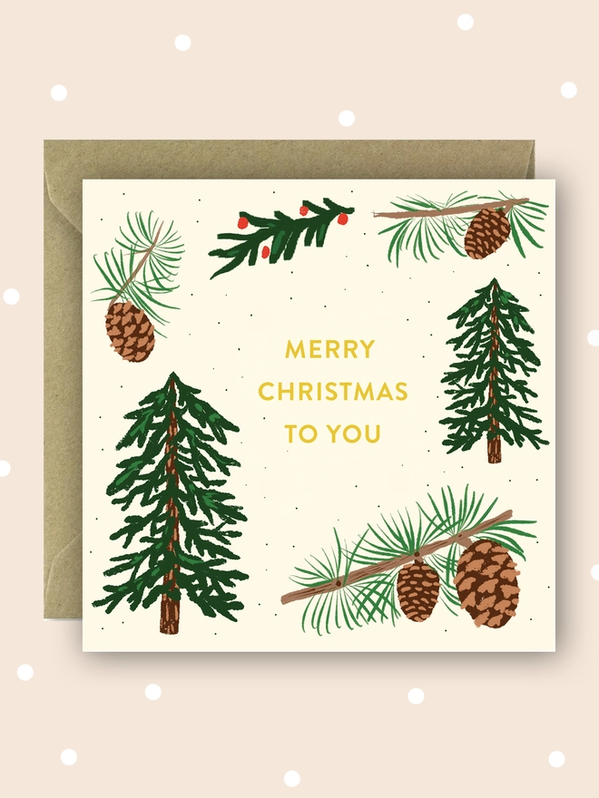 Pinecones Christmas Card