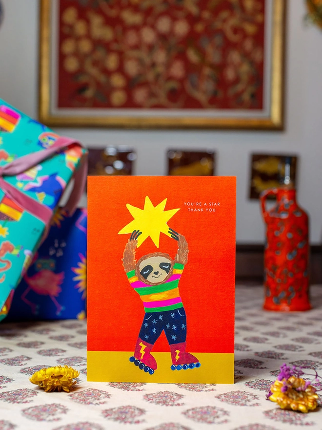 sloth teacher card 