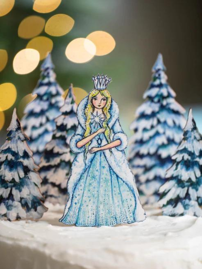 Snow queen cake topper