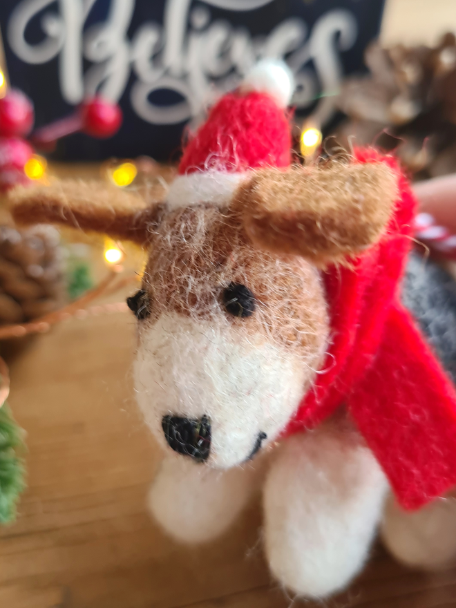 Felt Dog Christmas Decoration