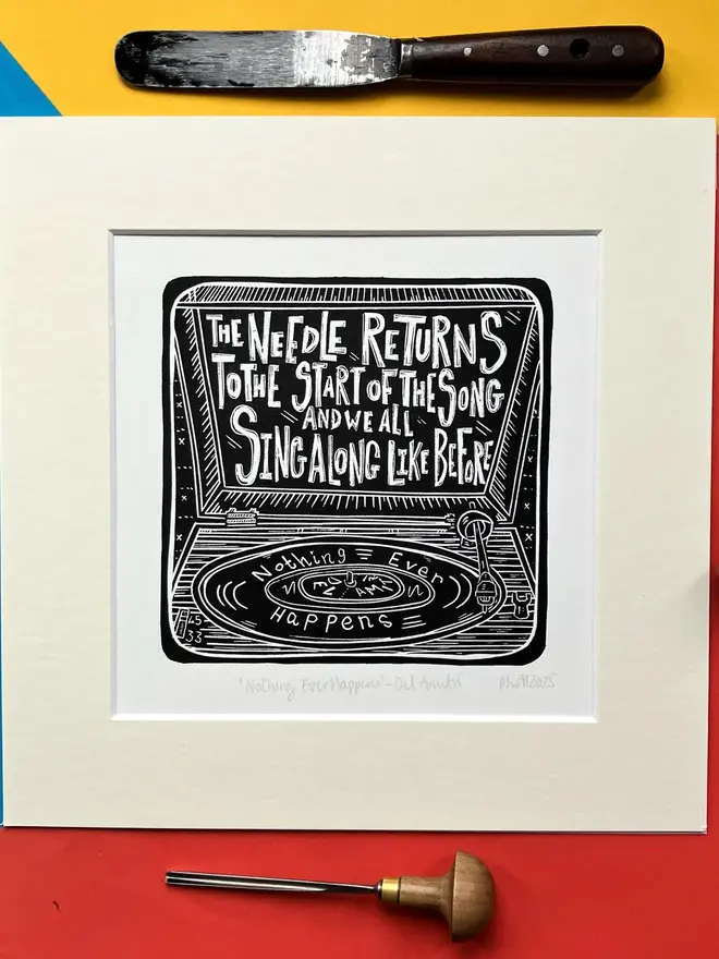 nothing ever happens del amitri lino print