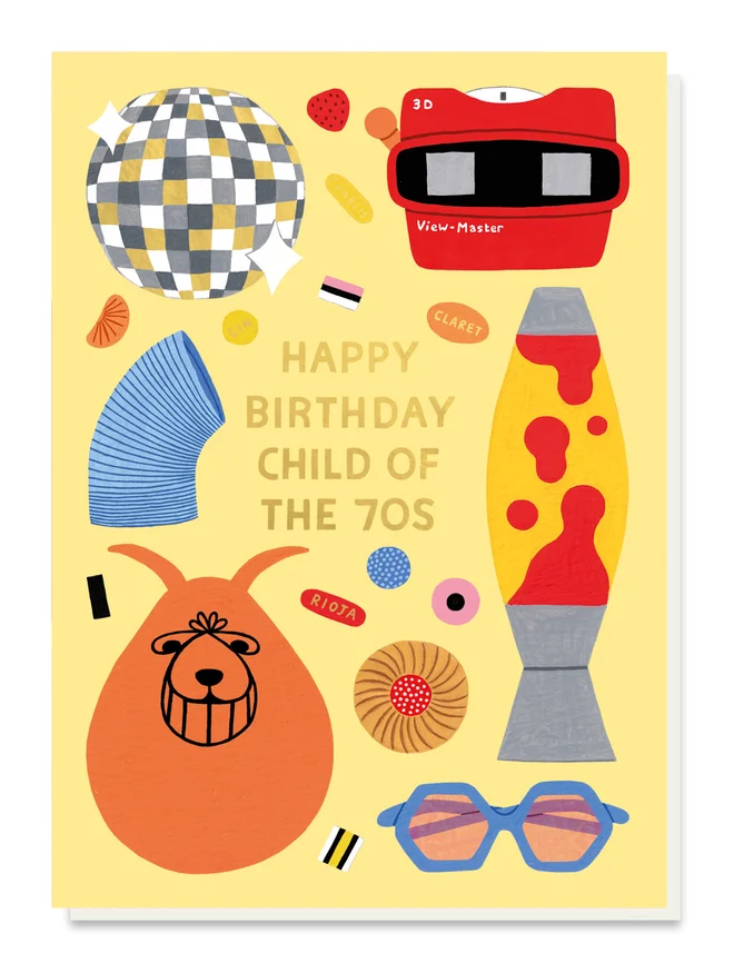 child of the 70s birthday card