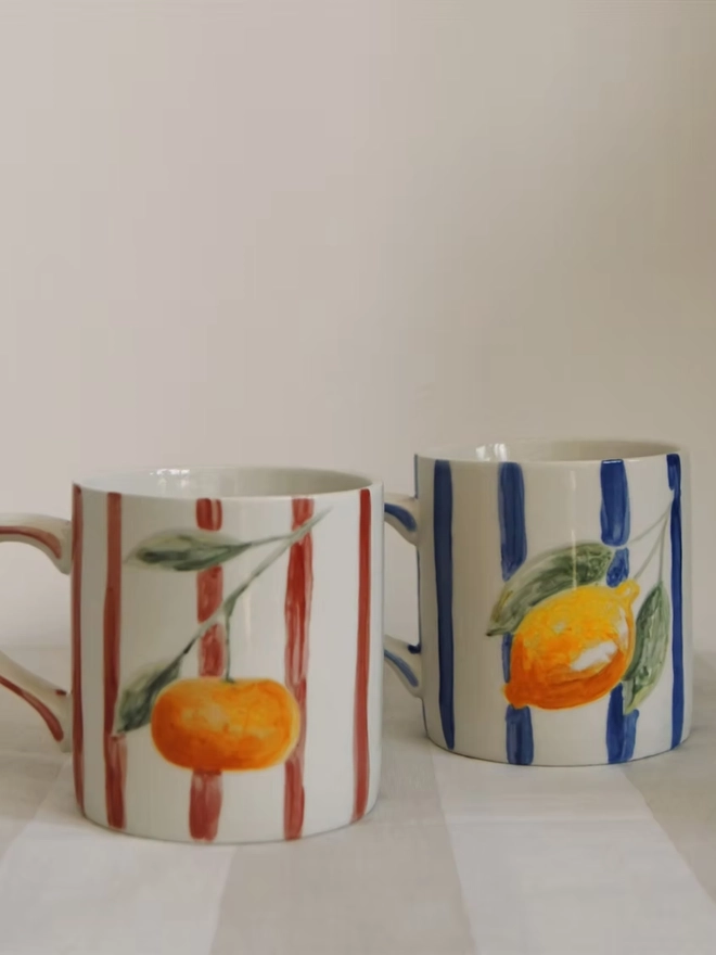 Classic Striped 'Sole Mio' Mug