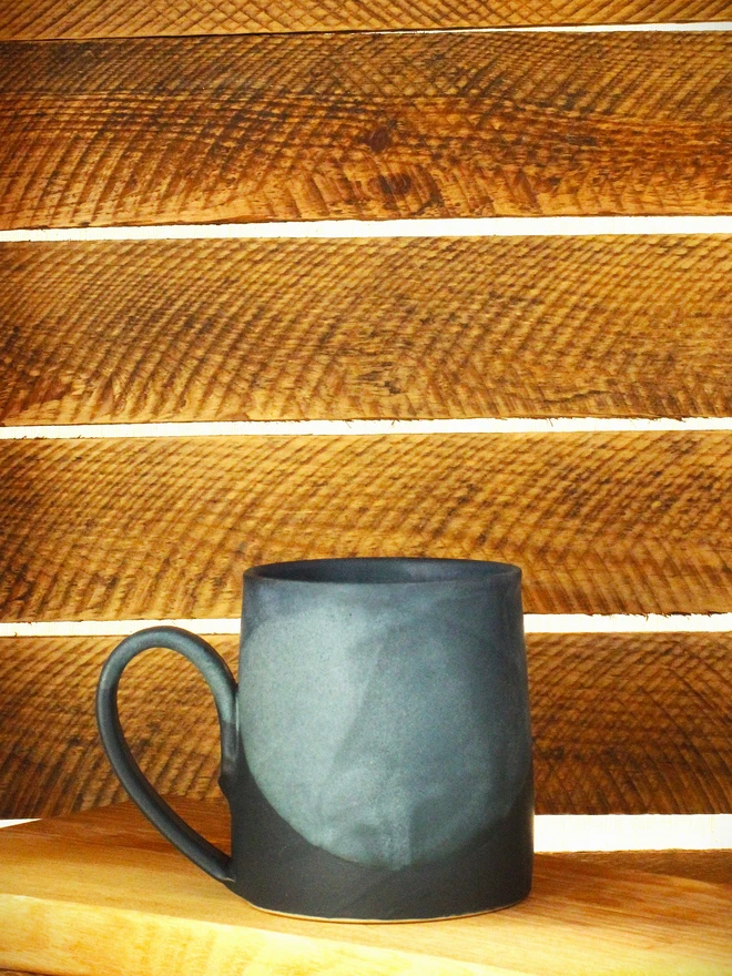 matte grey mug with black bottom