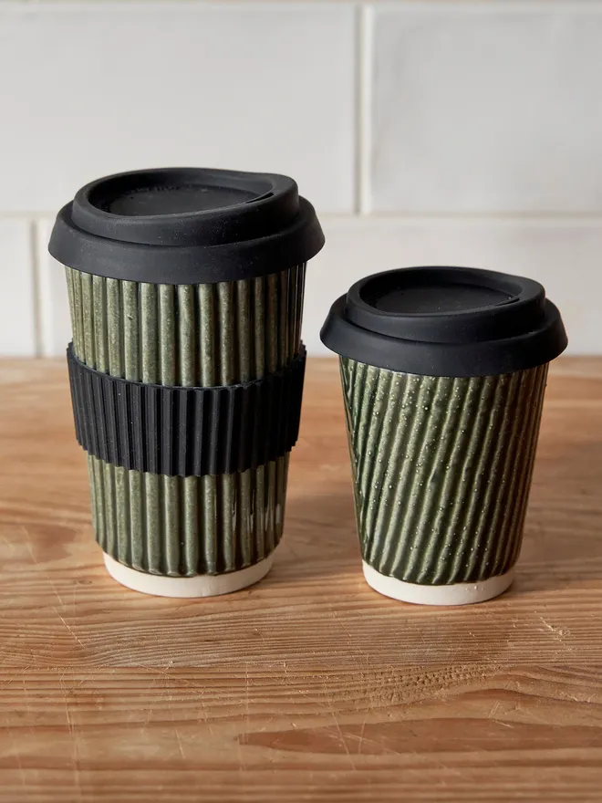 Ceramic green coffee cup