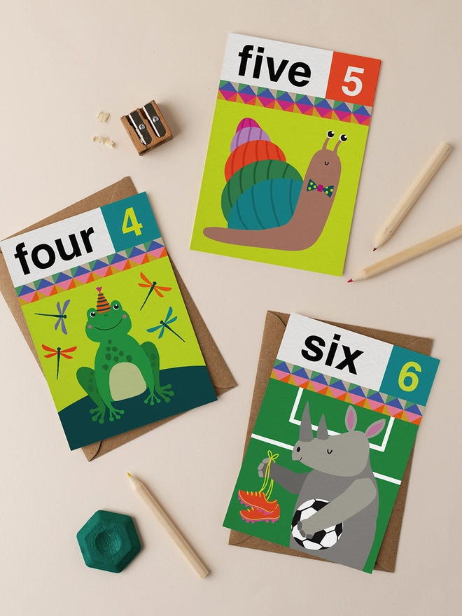 'Five 5th' Snail Birthday Card