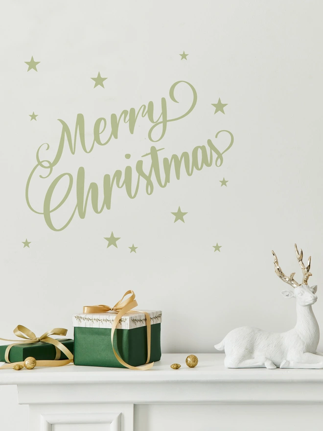 personlaised merry christmas wall sticker