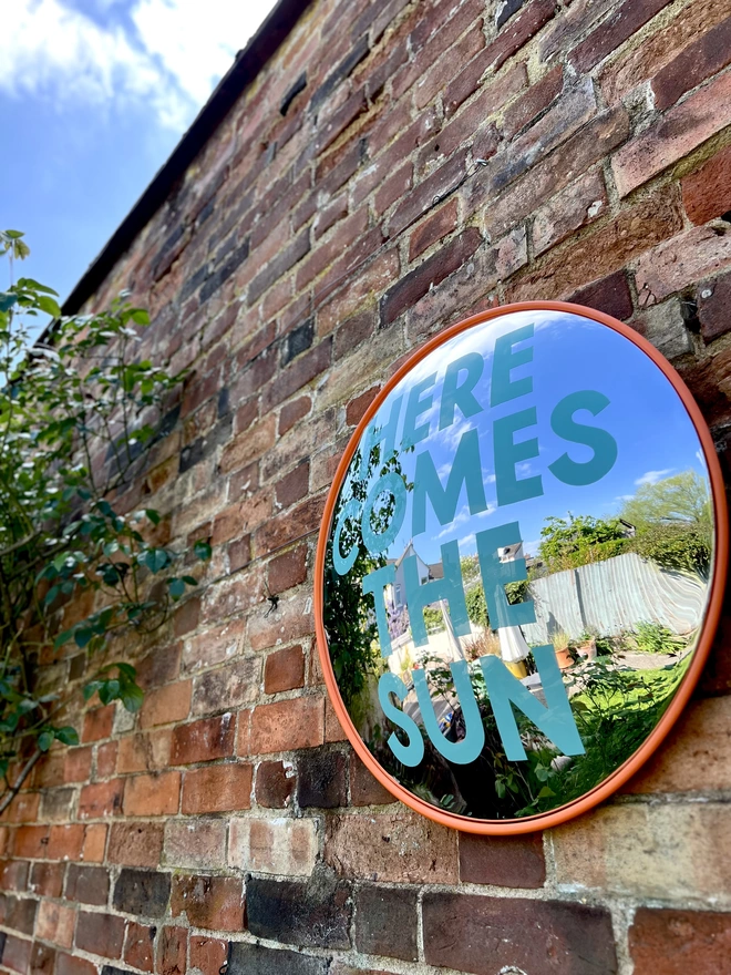 sylvie signs hand painted convex garden mirror