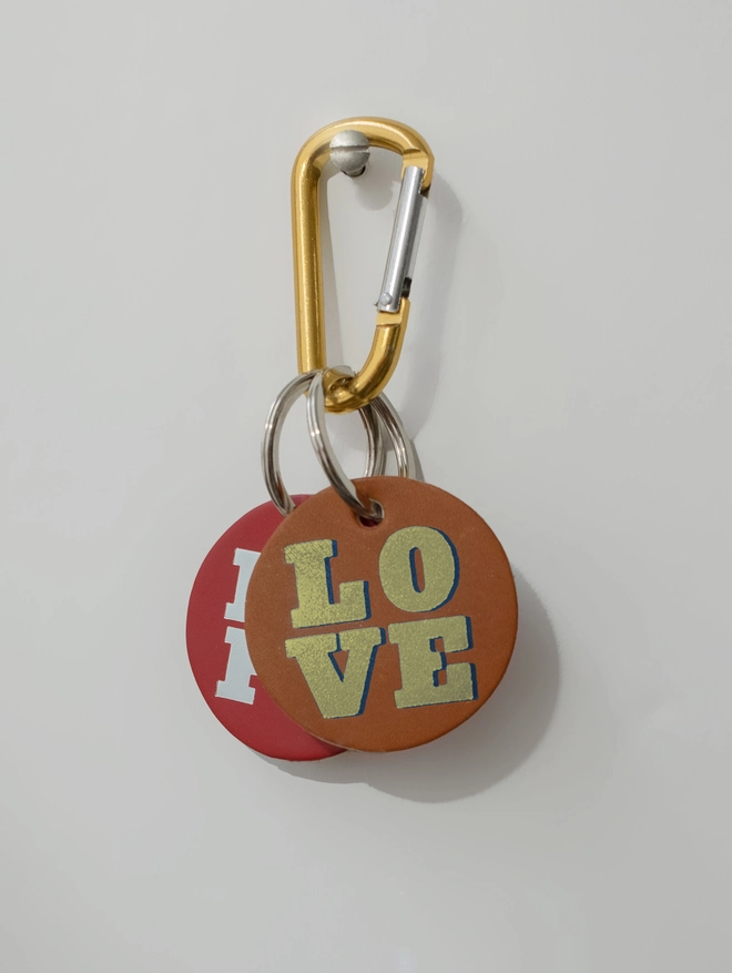 Love tan keyring