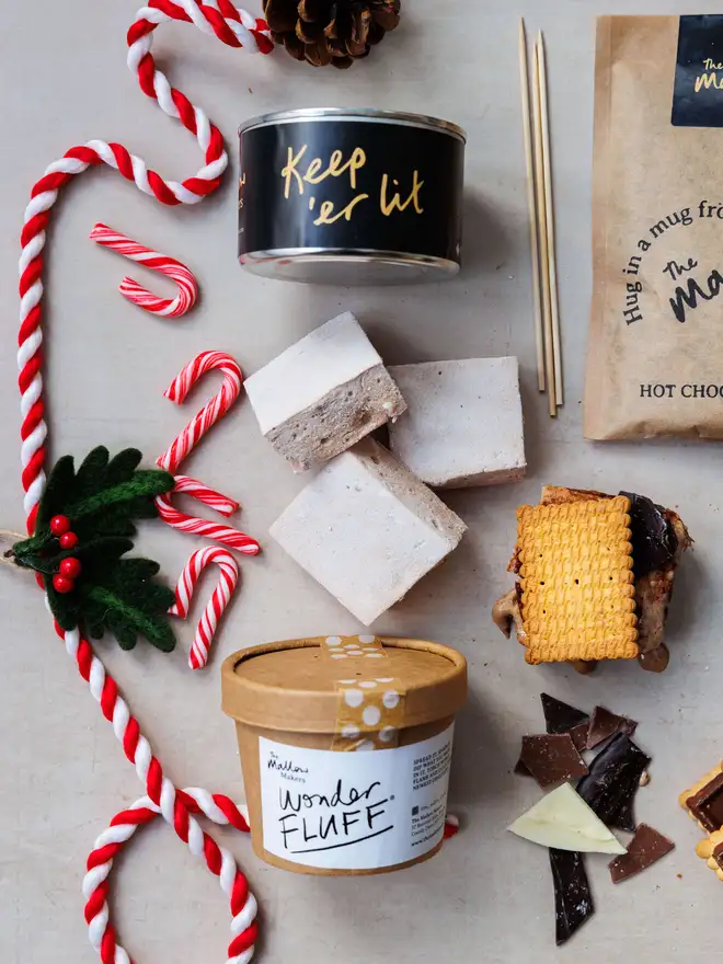 The-Mallow-Makers-looking-down-on-contents-of-snatas-smores-kit