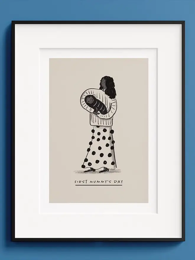 new mum illustrated portrait