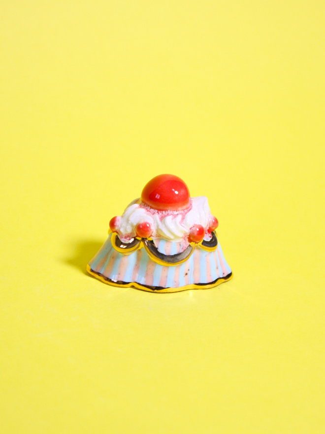 Mini Cherry On Top Ceramic Sculpture 