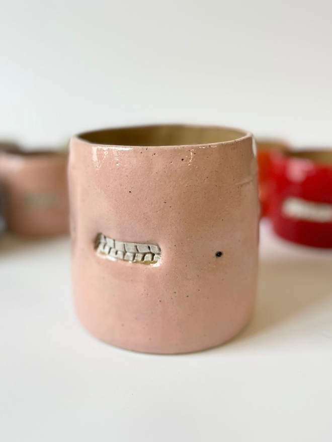 Pink teethie plant pot