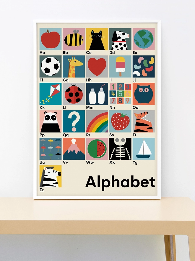 illustrated alphabet wall print