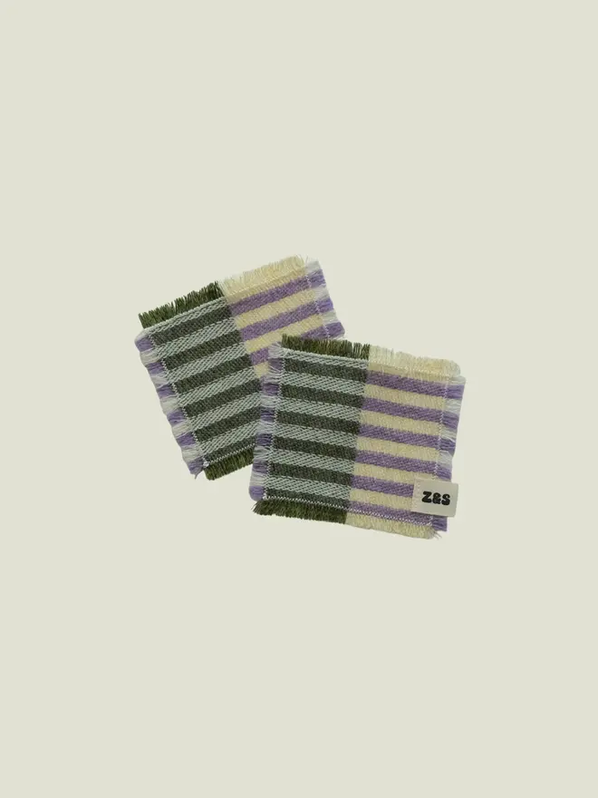 Parma Violet Coasters. A set of two coasters.