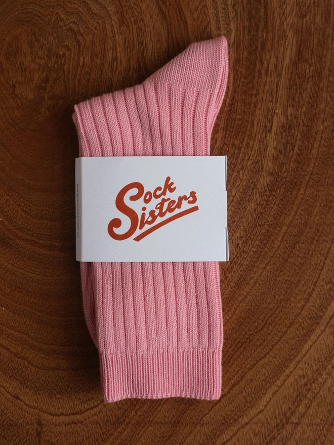 Pink Ribbed socks