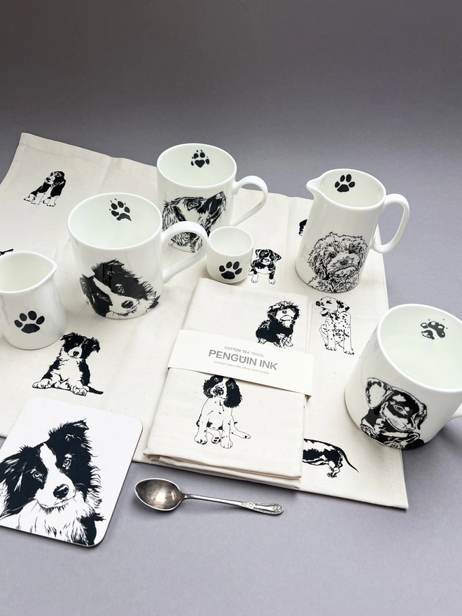 A combination of all of our lovely doggy products including mugs, jugs, coasters and tea towels