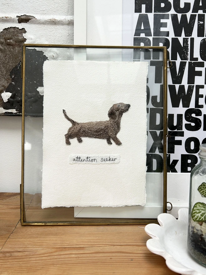 Attention Seeker Dog Embroidered Picture