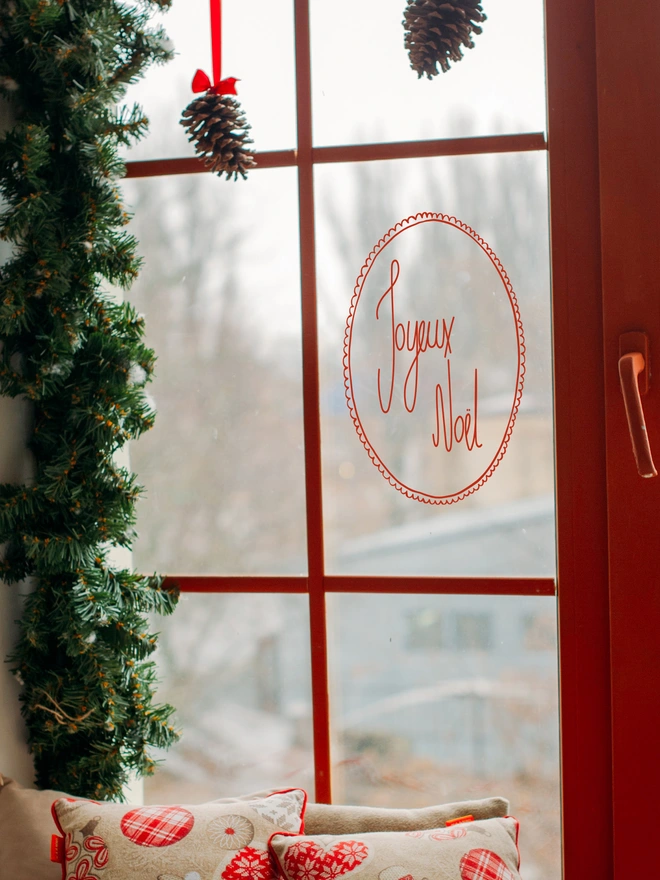 joyeux noel christmas window sticker