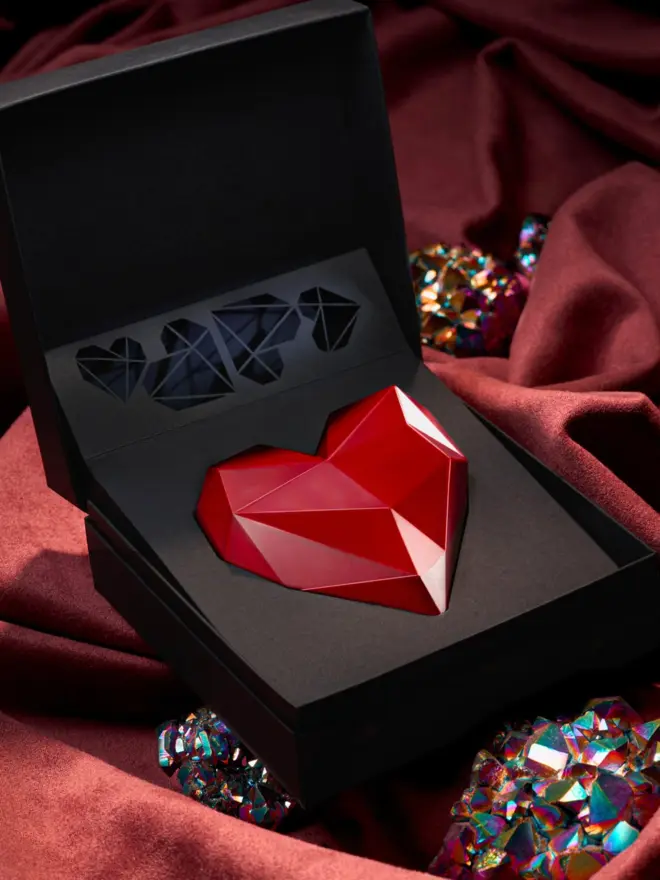 la feve heart chocolate in a ring box