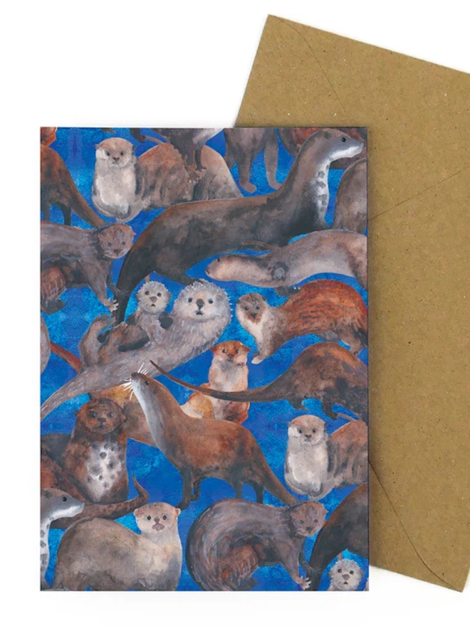 Raft of Otters Greetings Card