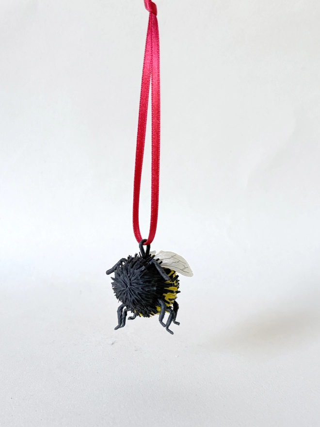Crepe paper Bumble Bee Ornament 