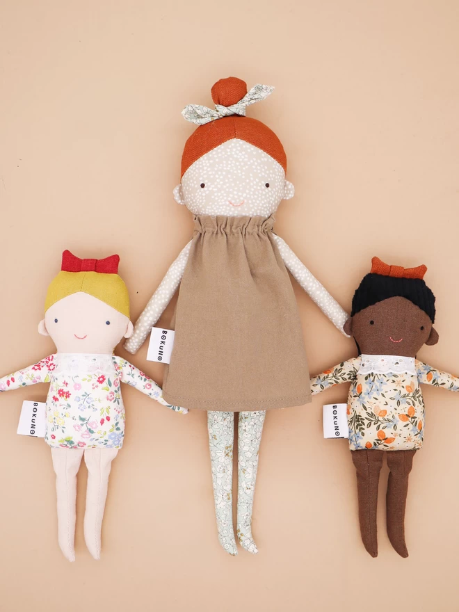 freckled big sister doll with light and dark skin little sisters dolls