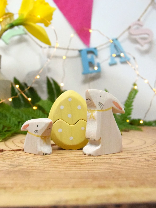 Easter Bunnies Wooden Toys