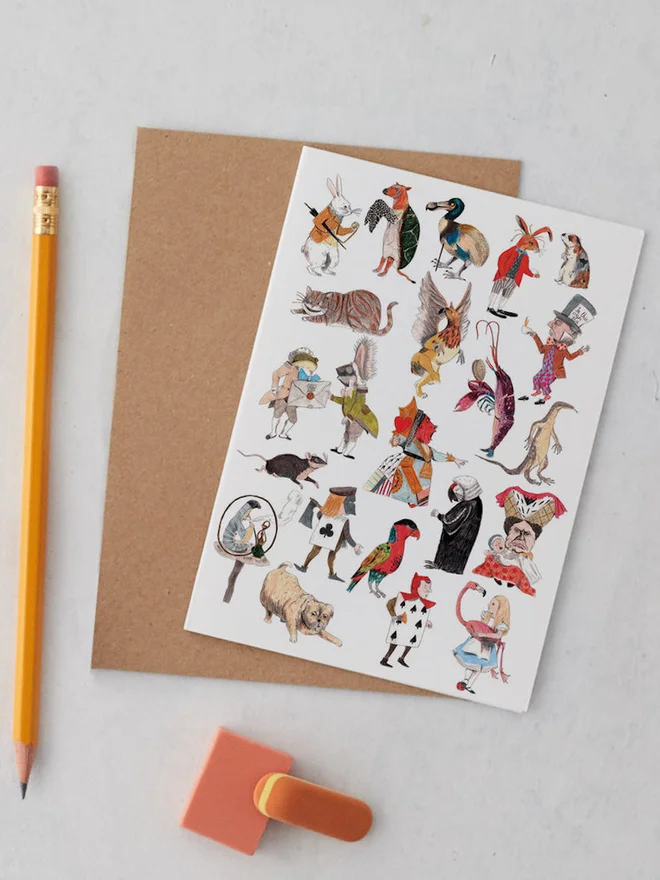 Alice in Wonderland Characters Greeting Card