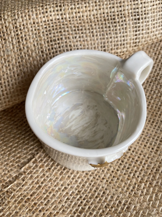 Gold Stars Porcelain tea light holder 