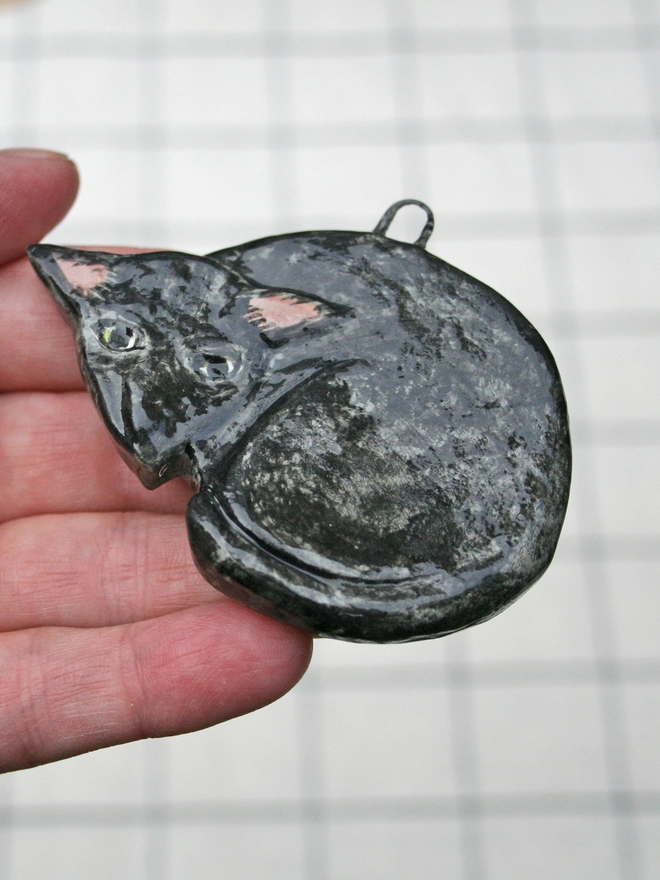 ceramic cat Christmas tree decoration