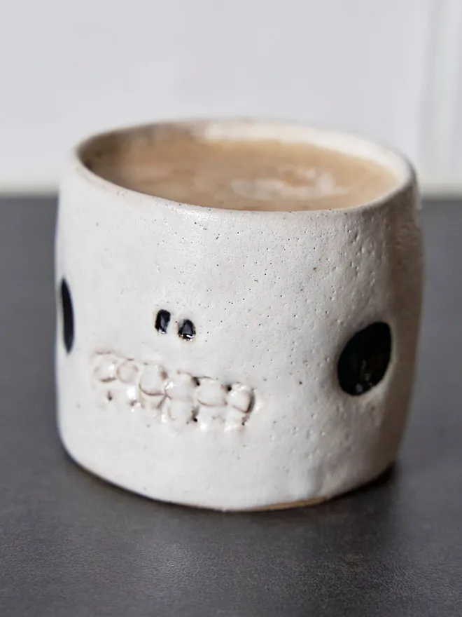 stoneware Cup in the Shape of a Skull